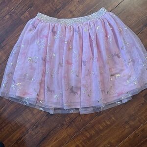 Pink Tulle Skirt with Gold Accents